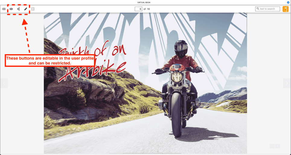 Virtual book - editable buttons