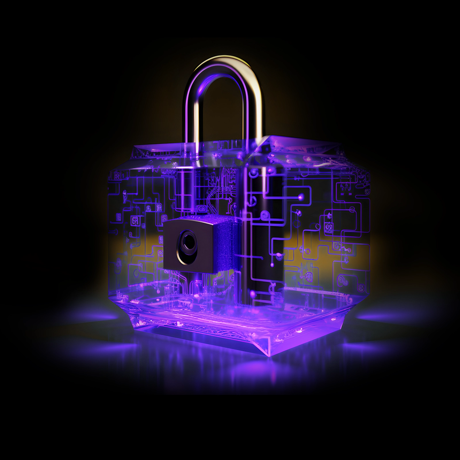 A digital padlock symbolizing the security of PDFLight, which compresses documents while ensuring file integrity and confidentiality by processing on the user's device.